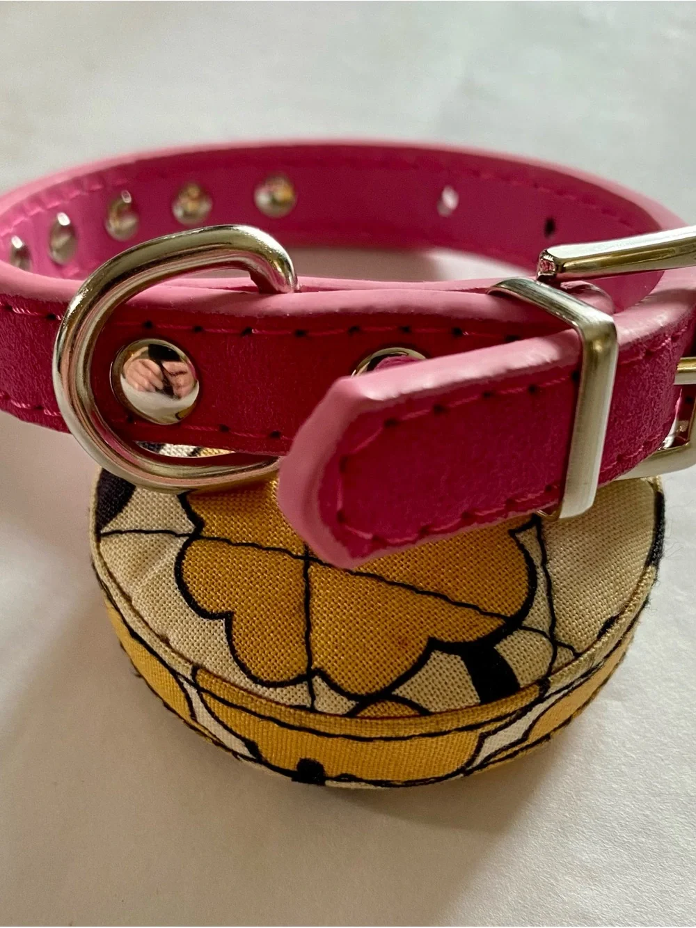 10” Rhinestone Dog  Collar in Deep Pink - XXS